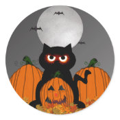 Spooky Kitty Halloween Stickers