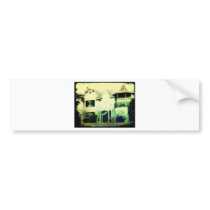 Spooky looking house merchandise bumper sticker