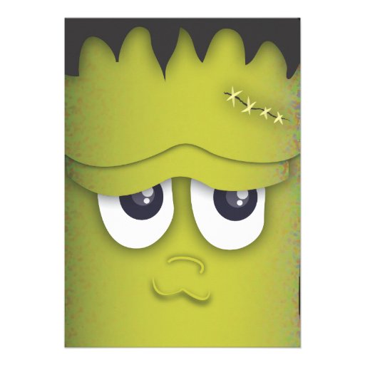Spooky Monster Head Halloween Party Invitation