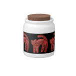 Spooky Orange Cat Halloween Candy Jar