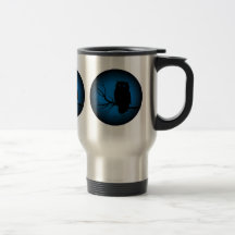 Spooky Owl Blue Moon Coffee Mug