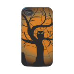 Spooky Owl in a Graveyard on Halloween Tough Iphone 4 Case