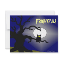 Spooky Owl in Tree Halloween invitations