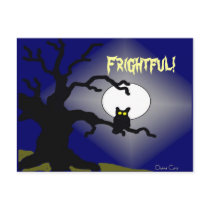 Spooky Owl in Tree Halloween Postcards
