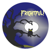Spooky Owl in Tree Halloween Stickers