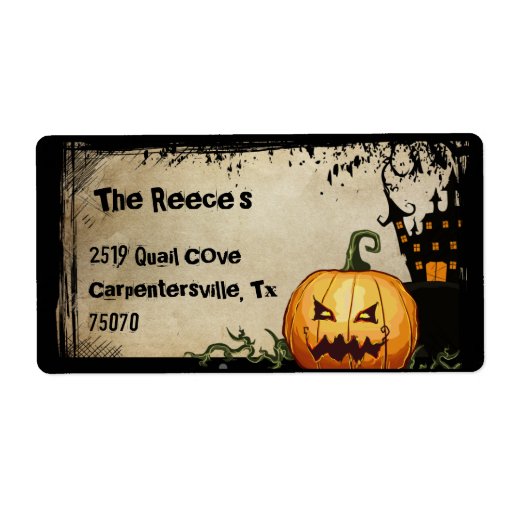 Spooky Pumpkin Halloween Address Labels | Zazzle