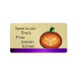 Spooky Pumpkin Halloween Treats Gold Baking Label
