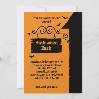 Spooky Sign Halloween Party Invitation invitation
