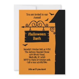 Spooky Sign Halloween Party Invitation invitation