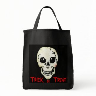 Spooky Skull Red Trick or Treat Halloween Bag bag