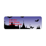 Spooky skyline Halloween Address label