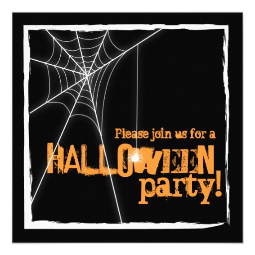 Spooky Spider Web Halloween Party Invitation