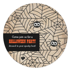 Spooky Spiders Halloween Party Vintage Custom Invitation