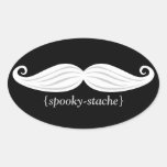 Spooky-Stache Oval Stickers