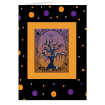 Spooky Tree & Spider Web Halloween Card