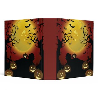 spooky trees Halloween notebook binder