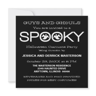 Spooky Typography Halloween Party Invite invitation