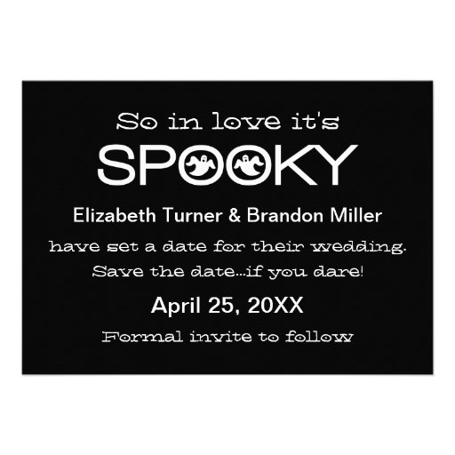 Spooky Typography Halloween Save the Date Invitation