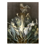 Spooky Vintage Halloween Ghosts and Skeleton Music Post Card