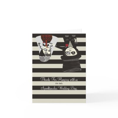 Spooky Wedding Thanks Greeting Cards