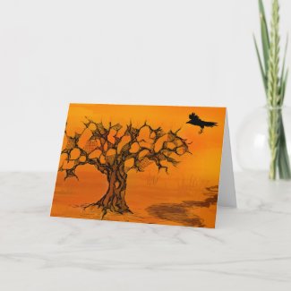 SpookyTree, Raven,greeting card card