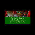 Spools of Christmas Ribbon Return Address Label