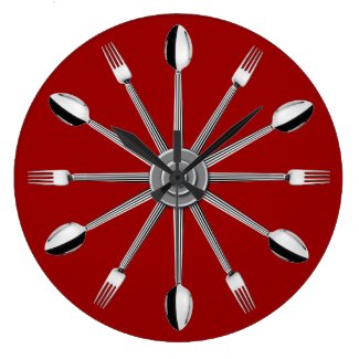 Spoon and Fork Kitchen Wall Clock