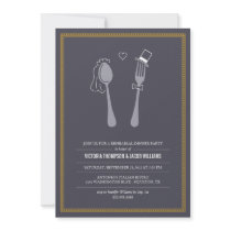 Spoon Hearts Fork Rehearsal Dinner Invitations