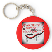 Spoon shortage warning keyring keychain