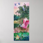 Spoonbill Morning Poster