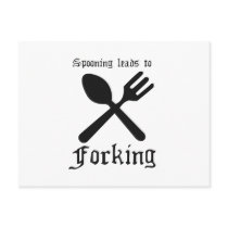 SPOONING LEADS TO FORKING postcards