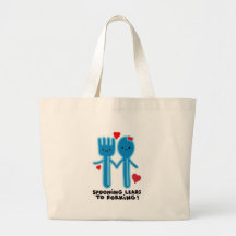SPOONING LEADS TO FORKING TOTE BAG