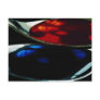 Spoons with blue and red liquid post card