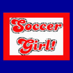sport3 soccer girl sports fans red glitter text invitations
