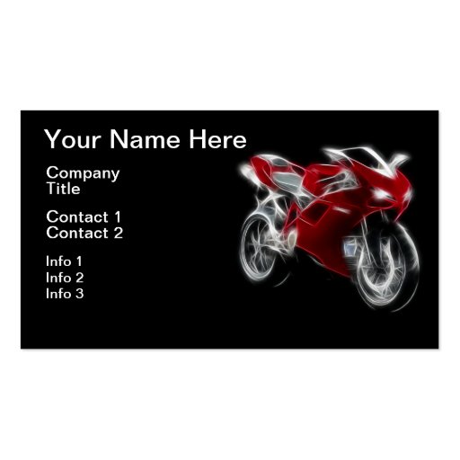 Sport Bike Racing Motorcycle Business Card Templates (front side)