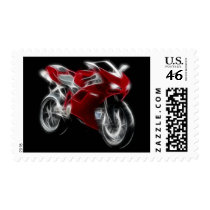 Sport Bike Racing Motorcycle Stamp