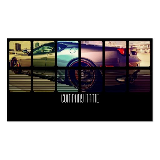 Sport Exotic Car in  Different Colors Business Card Template (front side)