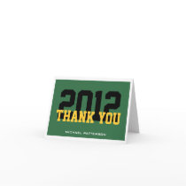 Sport Guy Graduation Thank You Green Card