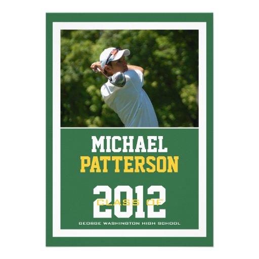 Sport Guy Photo Graduation Party CUSTOM Custom Invitation