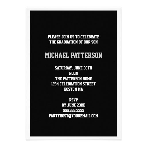 Sport Guy Photo Graduation Party Invitation Black