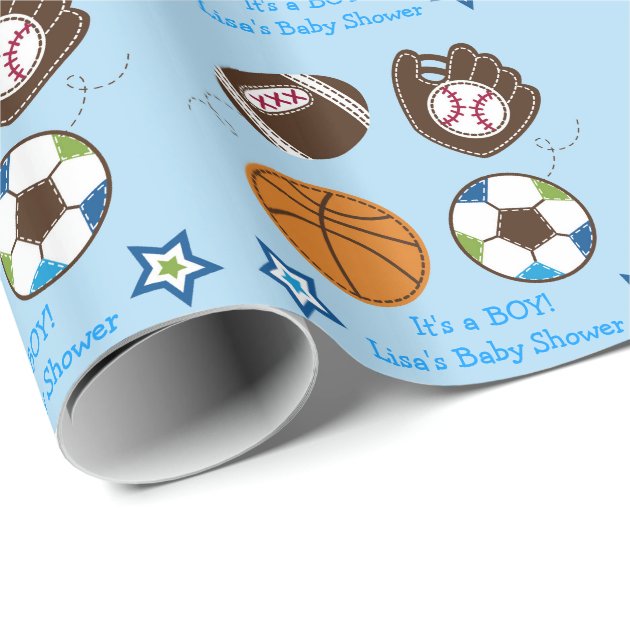 Sport Personalized Wrapping Paper 3/4