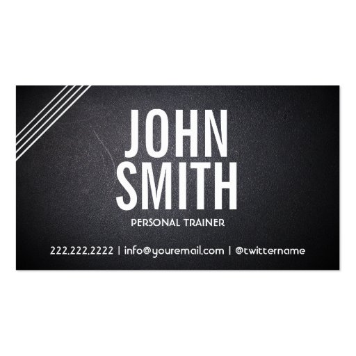 Sport Stripes Personal Trainer Dark Business Card (front side)