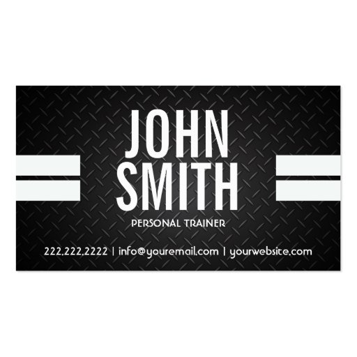 Sport Stripes Personal Trainer Metal Business Card (front side)