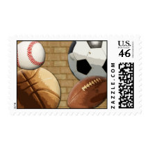 Sports Al-Star, Basketball/Soccer/Football Postage Stamp
