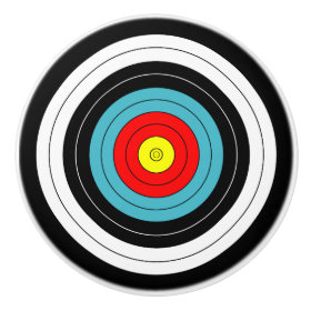 Sports Archery Target on Black Ceramic Knob