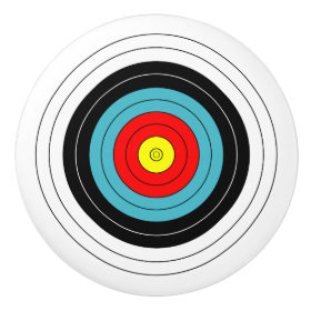 Sports Archery Target on White Ceramic Knob