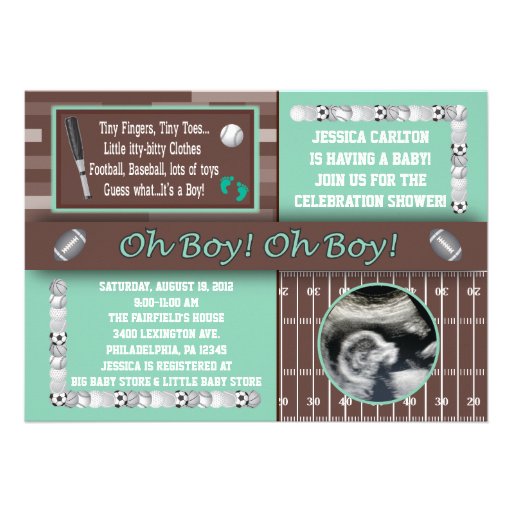 Sports Baby Shower Invitations from Zazzle.com