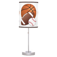 Sports Balls Basketball Football Baseball Fan Table Lamp