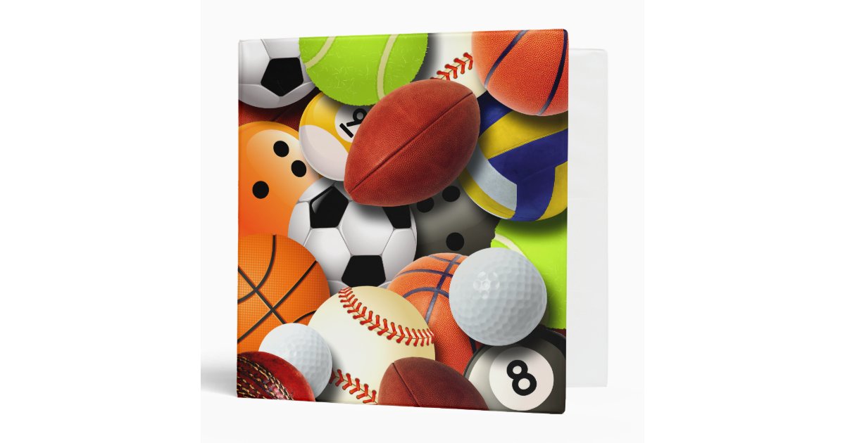 Sports Balls Collage Binder Zazzle