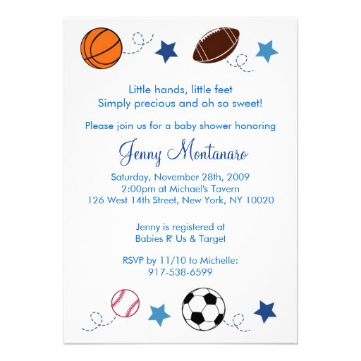 Sports Balls MVP All Star Baby Shower Invitation (front side)